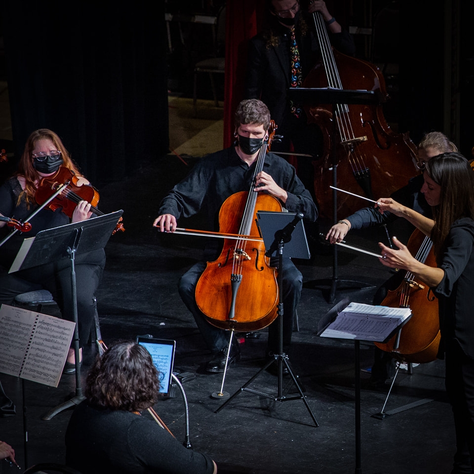 Jarod playing the cello